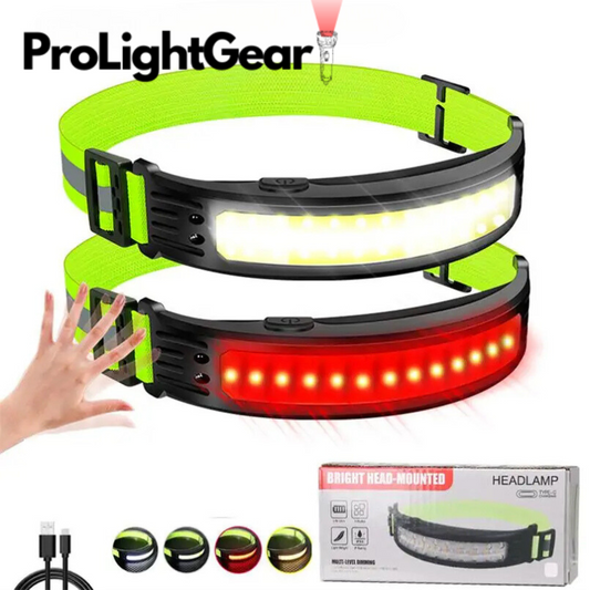 ProLightGear™ COB Headlamp Powerful Wave Sensor LED Headlight Waterproof