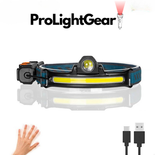 ProLightGear™ Wave Sensor LED Headlamp Powerful XPG+COB Headlight with Built-in 18650 Battery